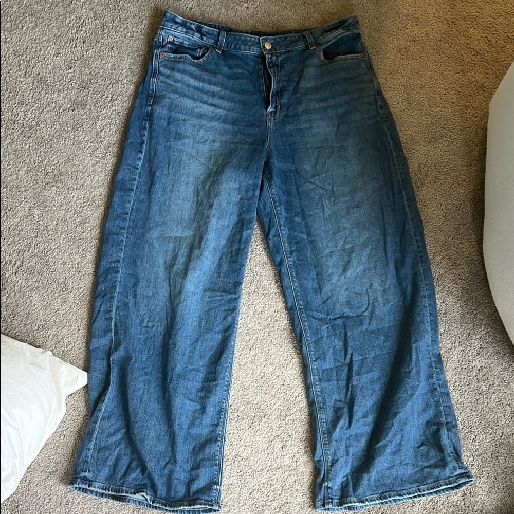 American Eagle Blue Wide-Leg Flare Jeans